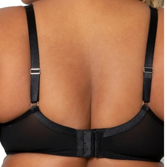 CURVY COUTURE womens full bust 42H black mesh push up underwire bra #1310 NWT - Picture 4 of 7